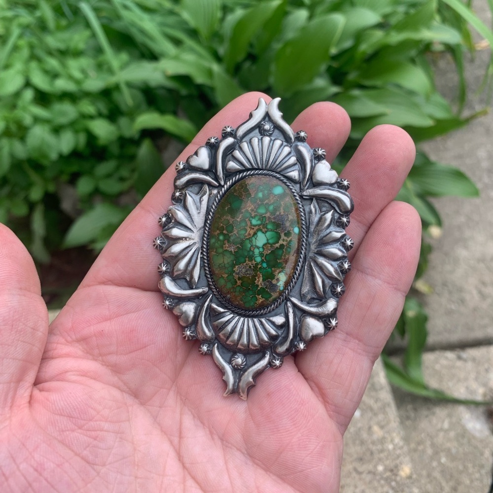 Sterling silver navajo turquoise ring 925 Native American made vintage jewelry - Picture 2 of 13